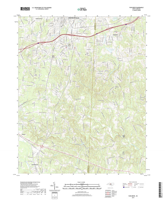 Fair Grove North Carolina US Topo Map Image