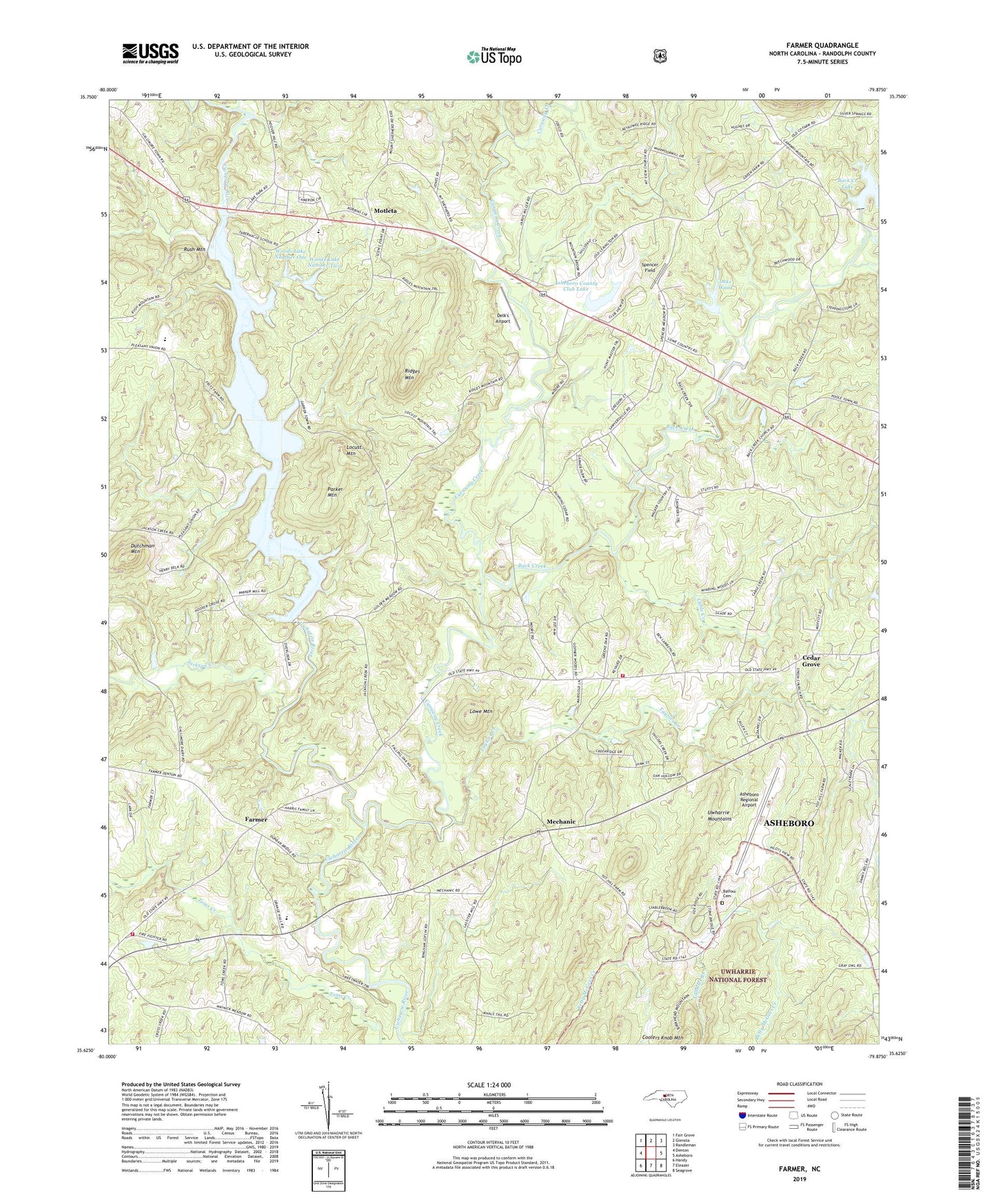 Farmer North Carolina US Topo Map Image