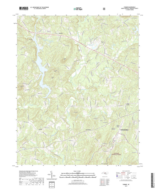 Farmer North Carolina US Topo Map Image