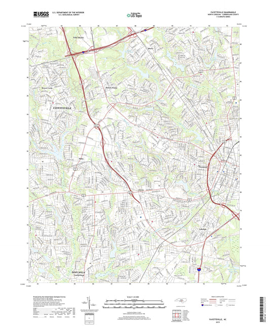 Fayetteville North Carolina US Topo Map Image