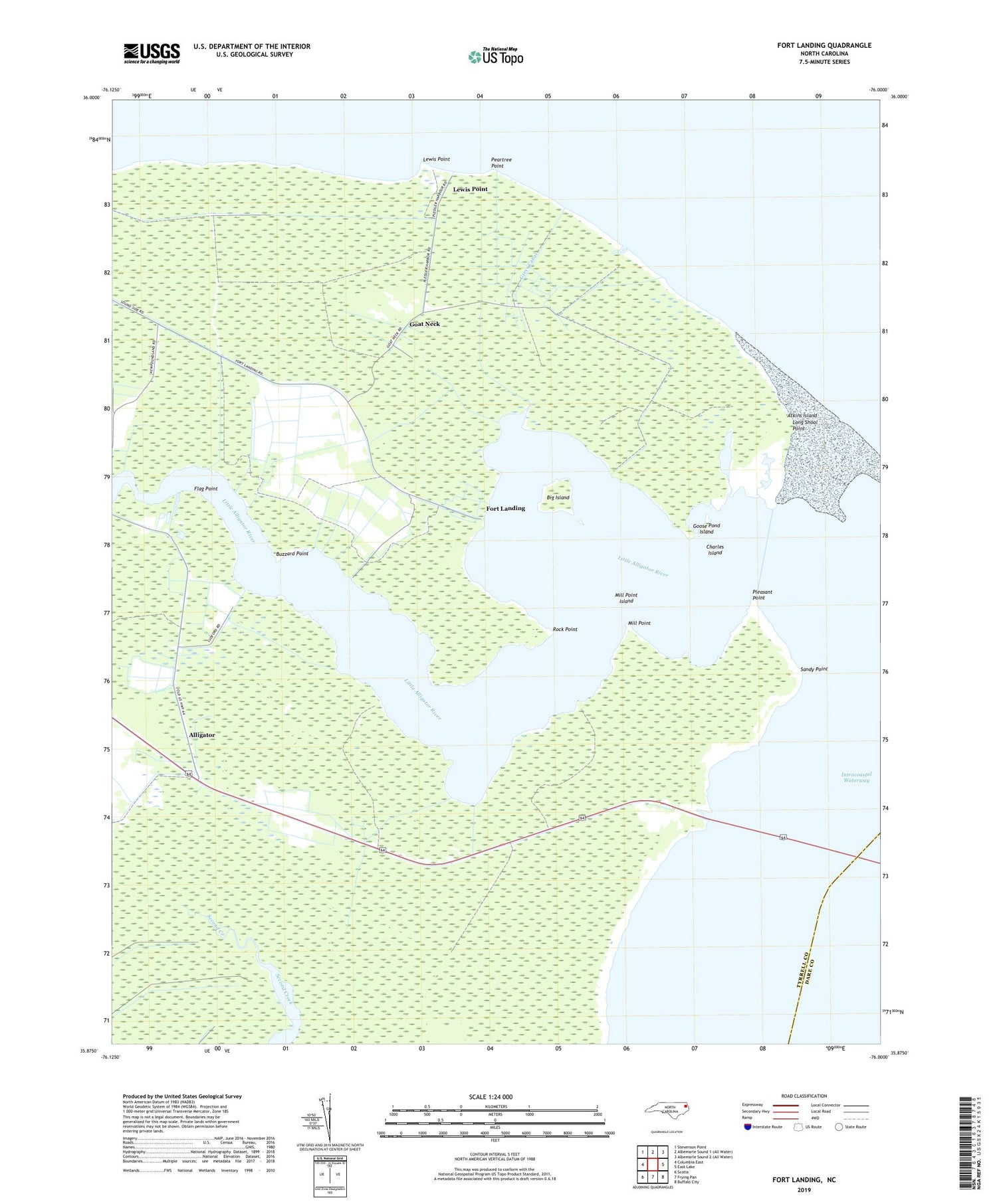 Fort Landing North Carolina US Topo Map Image