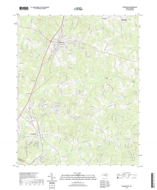 Franklinton North Carolina US Topo Map Image