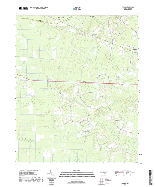 Freeman North Carolina US Topo Map Image