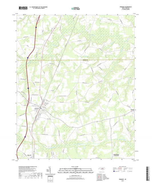 Fremont North Carolina US Topo Map Image