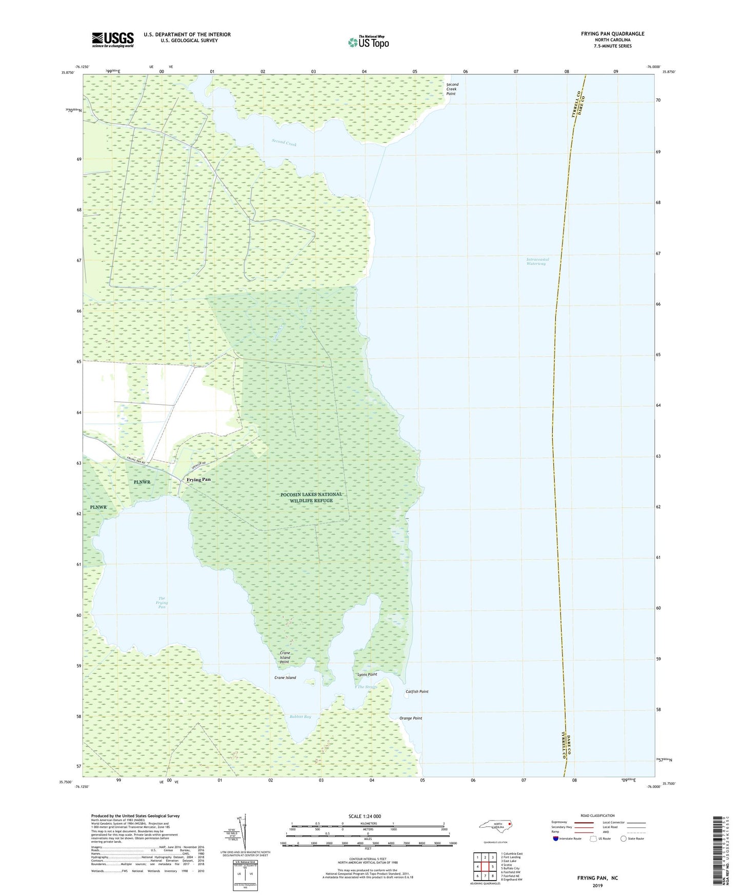 Frying Pan North Carolina US Topo Map Image