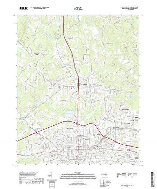 Gastonia North North Carolina US Topo Map Image