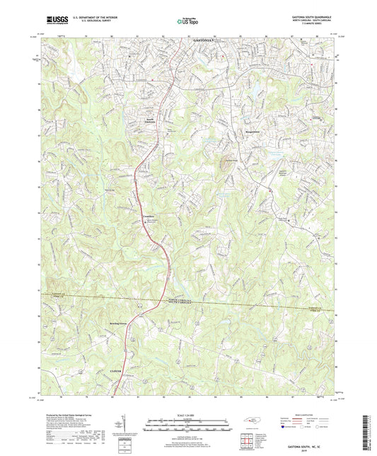 Gastonia South North Carolina US Topo Map Image