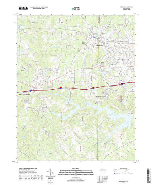 Gibsonville North Carolina US Topo Map Image
