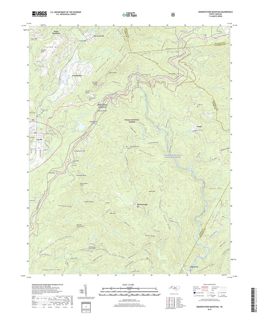 Grandfather Mountain North Carolina US Topo Map Image