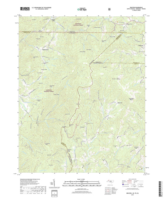 Grayson North Carolina US Topo Map Image