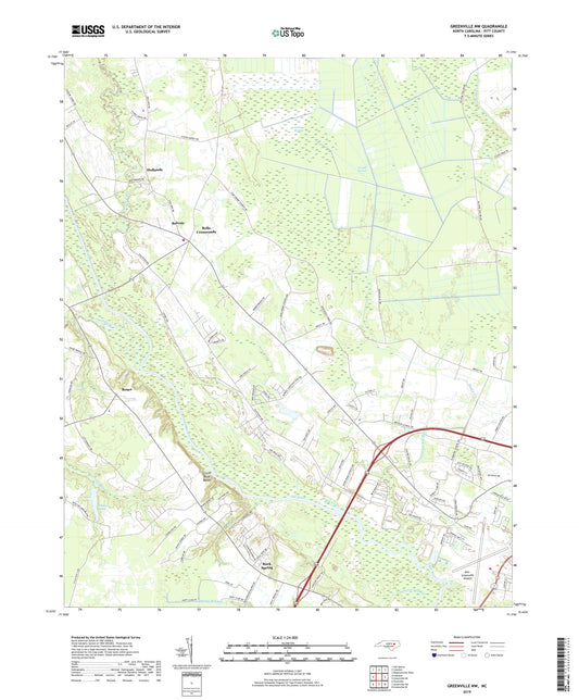 Greenville NW North Carolina US Topo Map Image