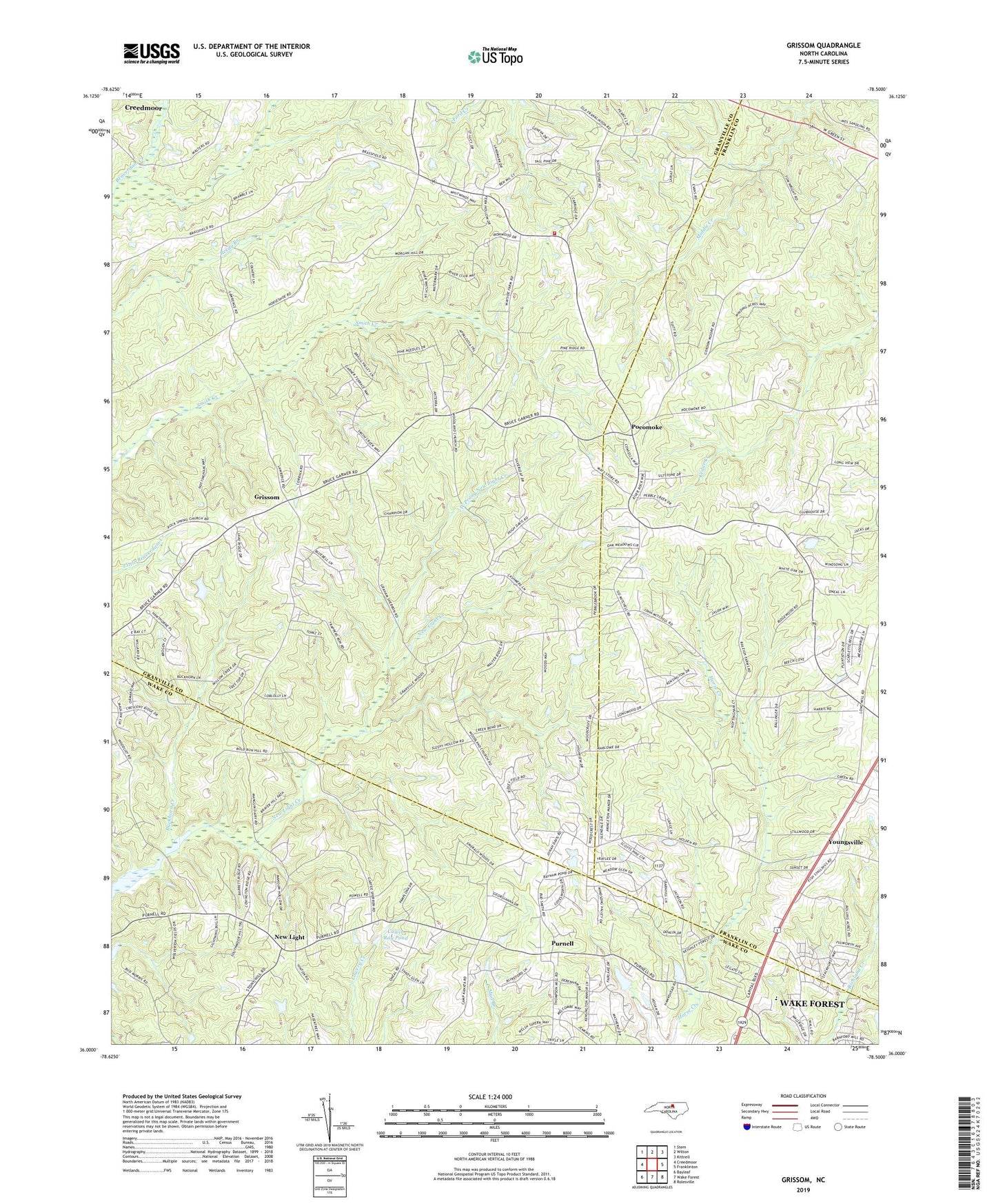 Grissom North Carolina US Topo Map Image