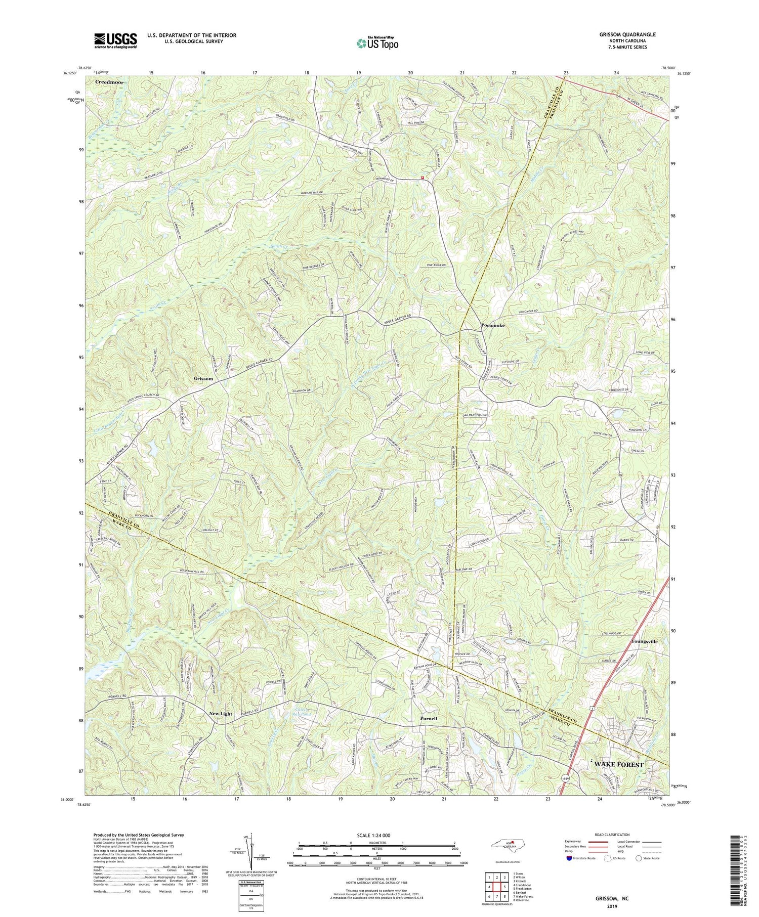 Grissom North Carolina US Topo Map Image