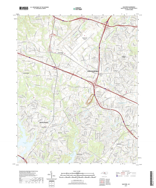 Guilford North Carolina US Topo Map Image