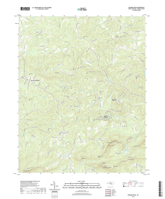 Hanging Rock North Carolina US Topo Map Image