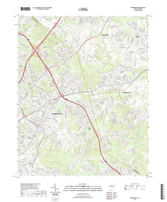 Harrisburg North Carolina US Topo Map Image