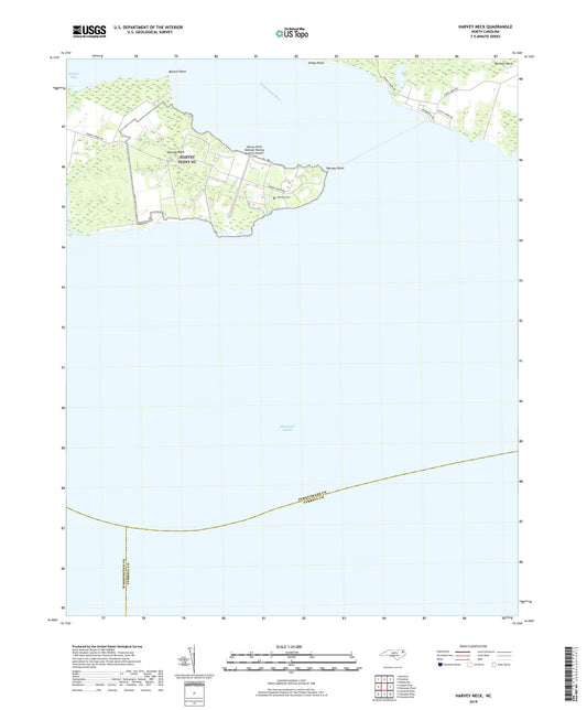 Harvey Neck North Carolina US Topo Map Image