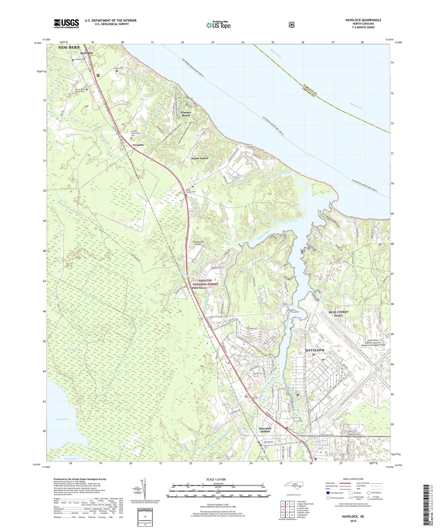 Havelock North Carolina US Topo Map Image
