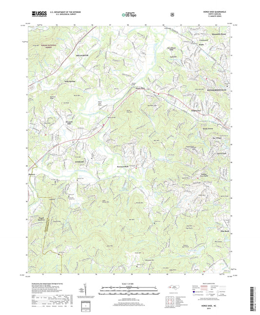 Horse Shoe North Carolina US Topo Map Image