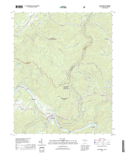 Hot Springs North Carolina US Topo Map Image