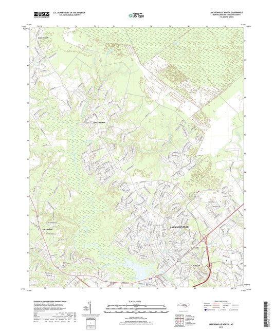 Jacksonville North North Carolina US Topo Map Image