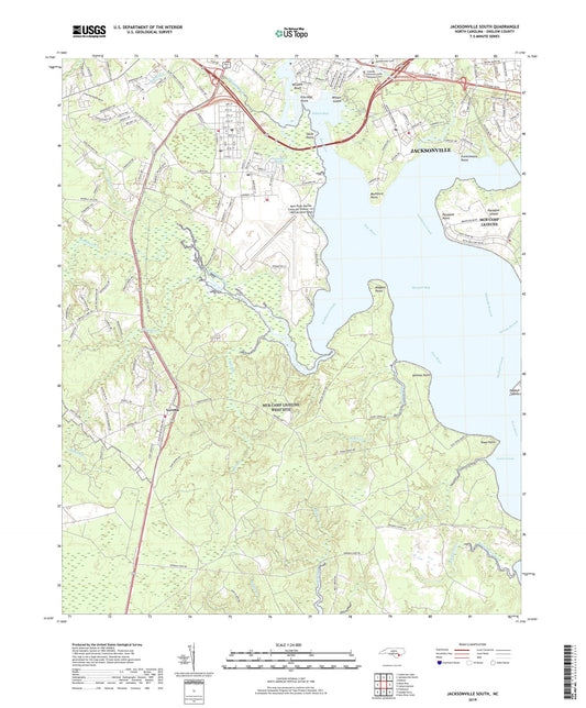 Jacksonville South North Carolina US Topo Map Image