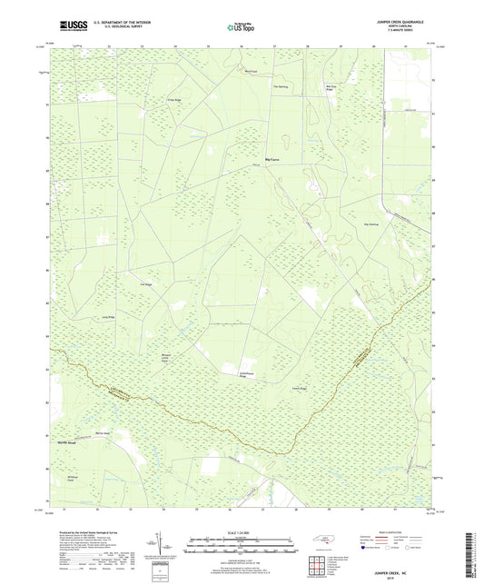 Juniper Creek North Carolina US Topo Map Image