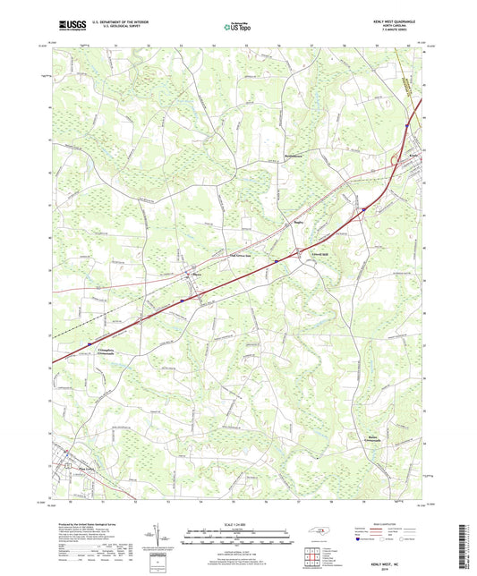 Kenly West North Carolina US Topo Map Image