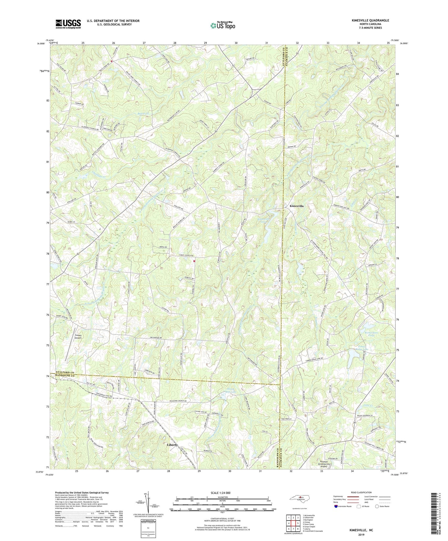 Kimesville North Carolina US Topo Map Image