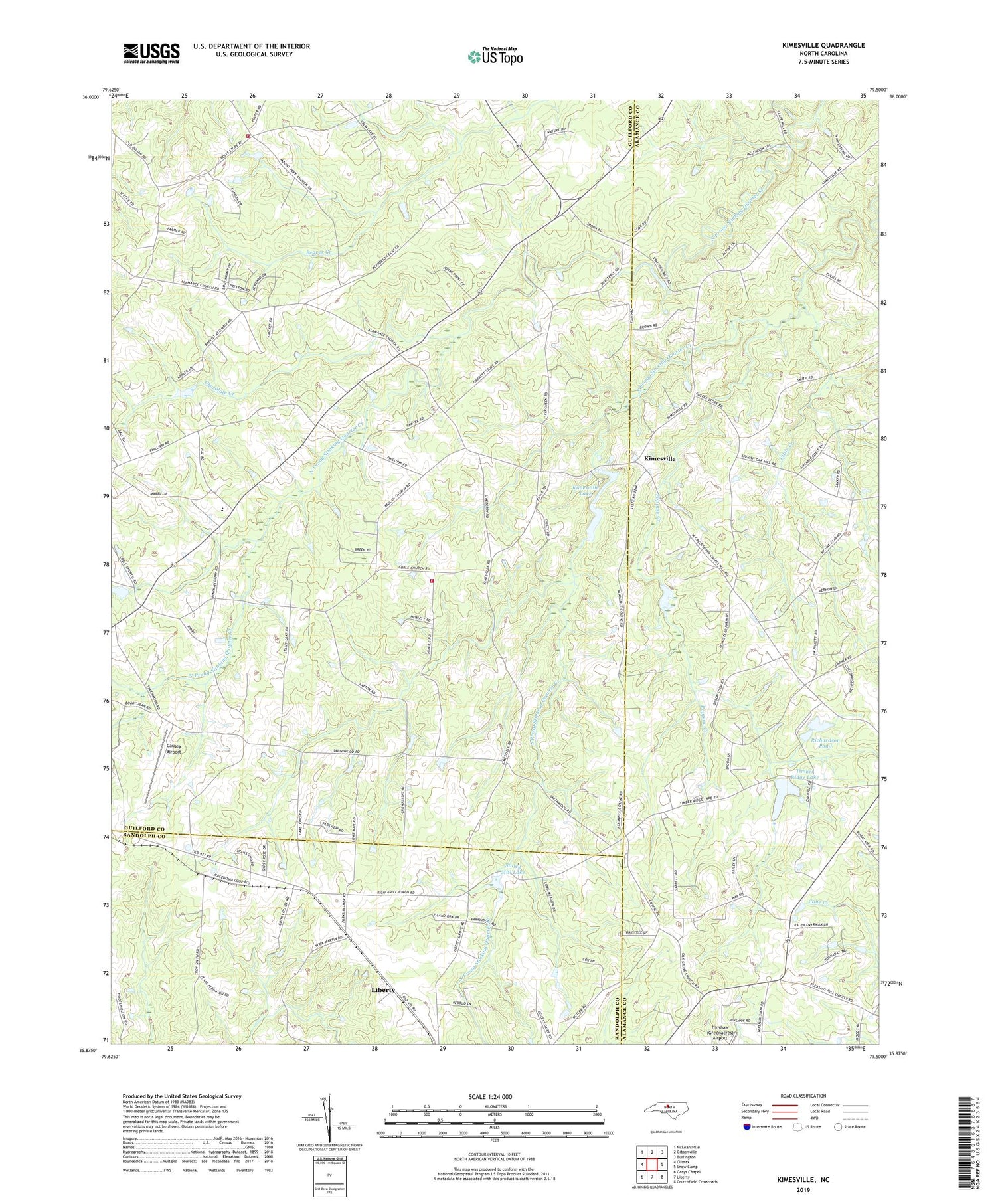 Kimesville North Carolina US Topo Map Image