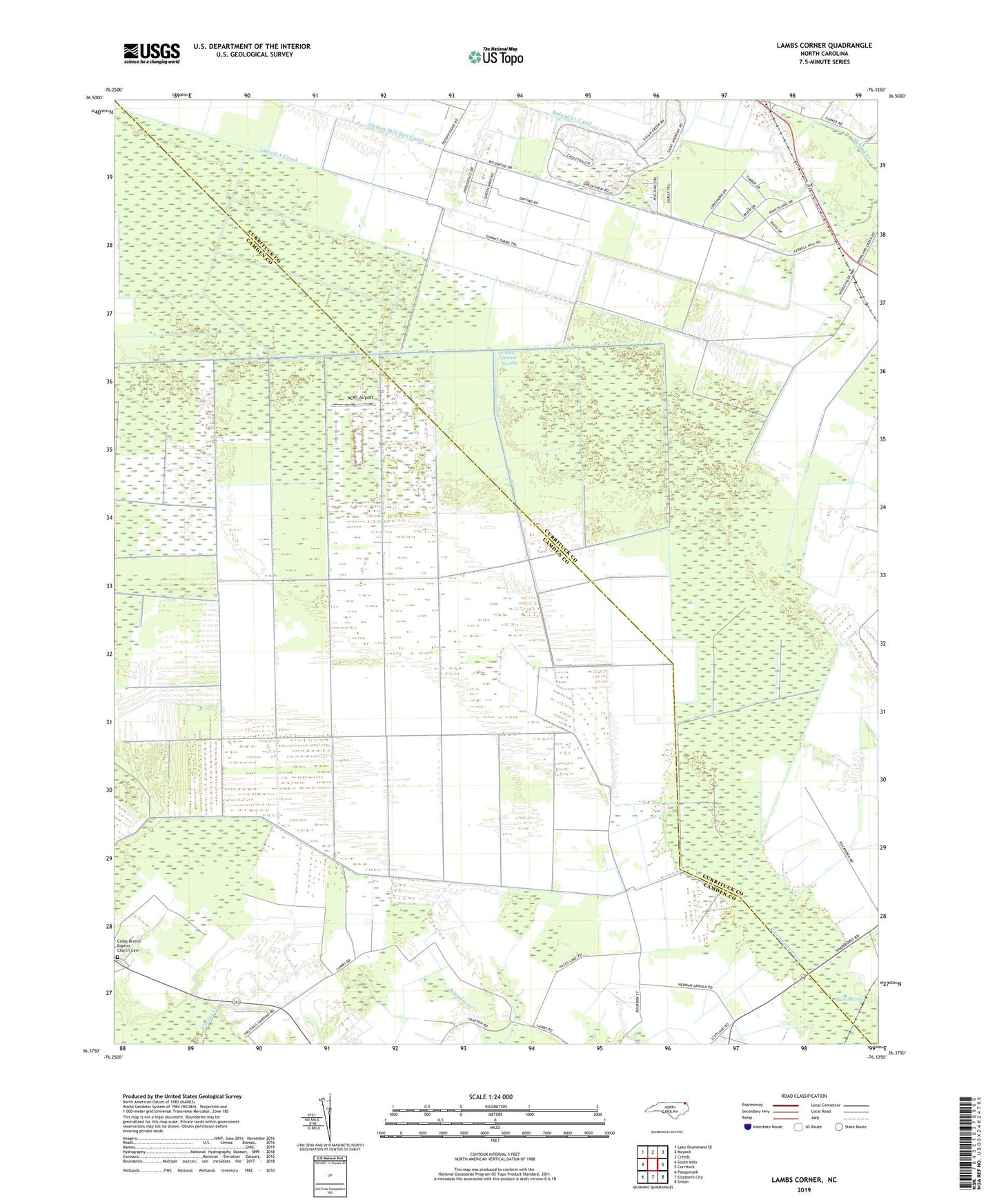 Lambs Corner North Carolina US Topo Map Image