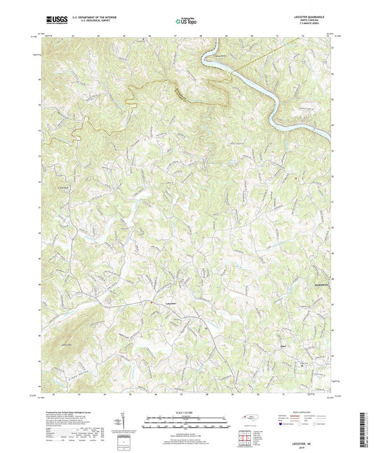 Leicester North Carolina US Topo Map Image