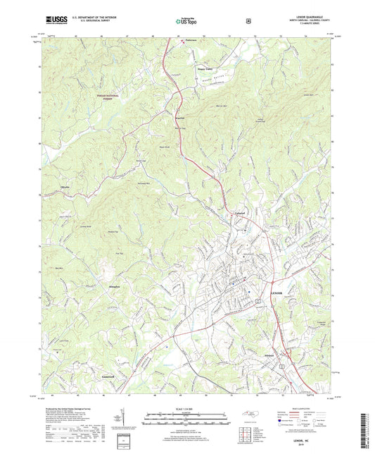 Lenoir North Carolina US Topo Map Image