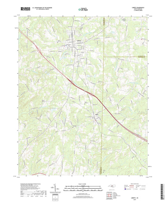 Liberty North Carolina US Topo Map Image