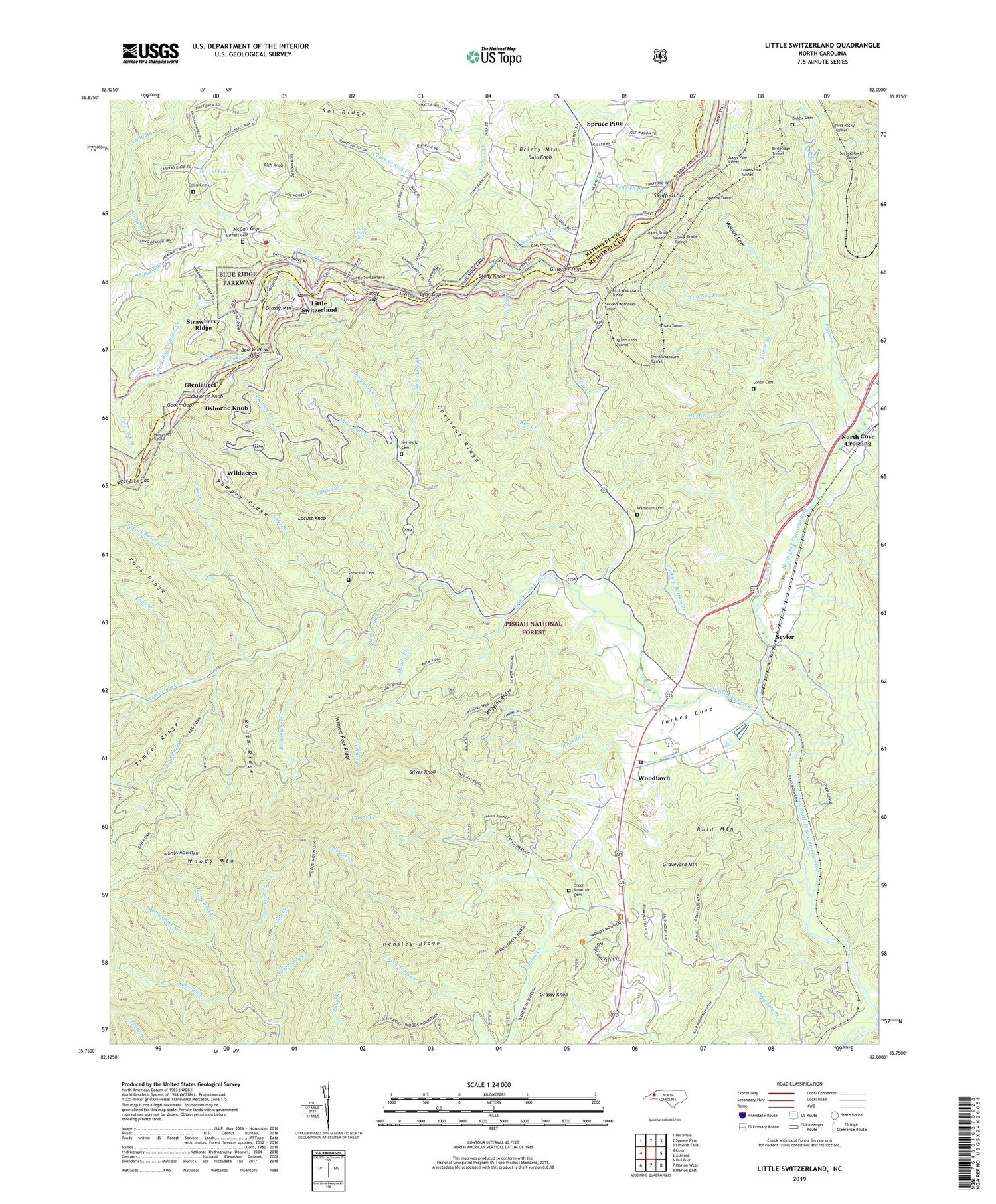 Little Switzerland North Carolina US Topo Map Image