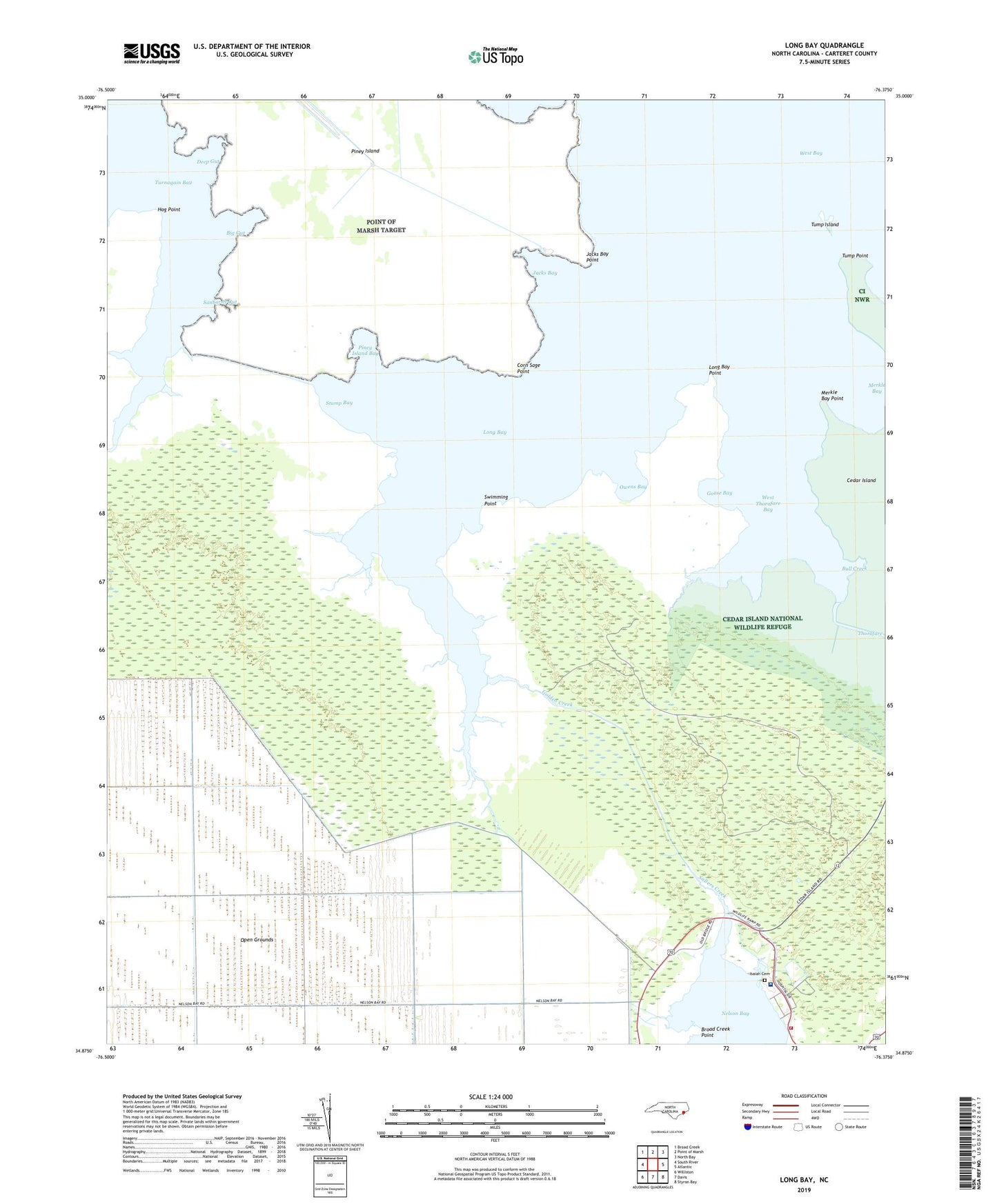 Long Bay North Carolina US Topo Map Image
