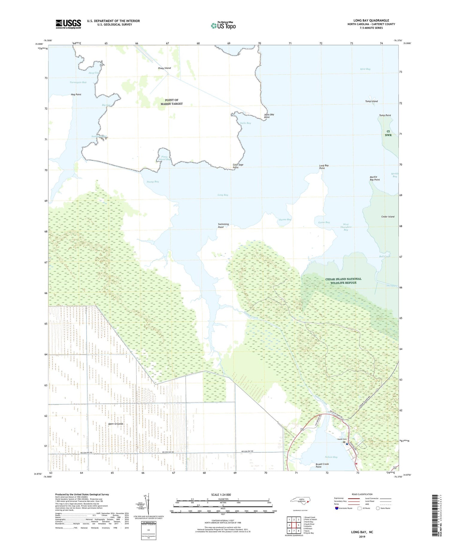 Long Bay North Carolina US Topo Map Image
