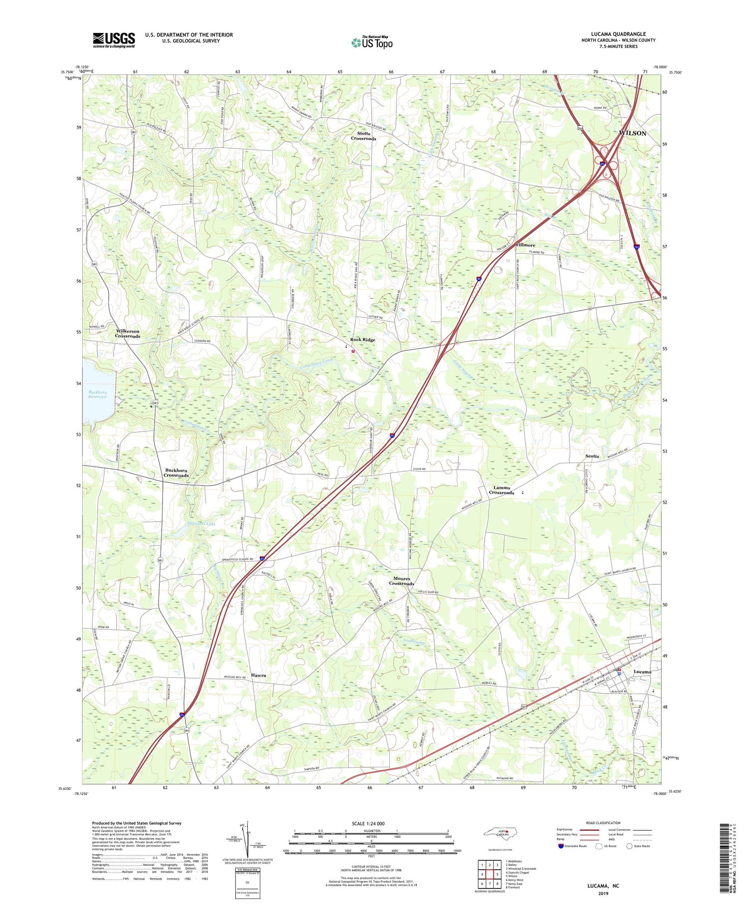 Lucama North Carolina US Topo Map Image
