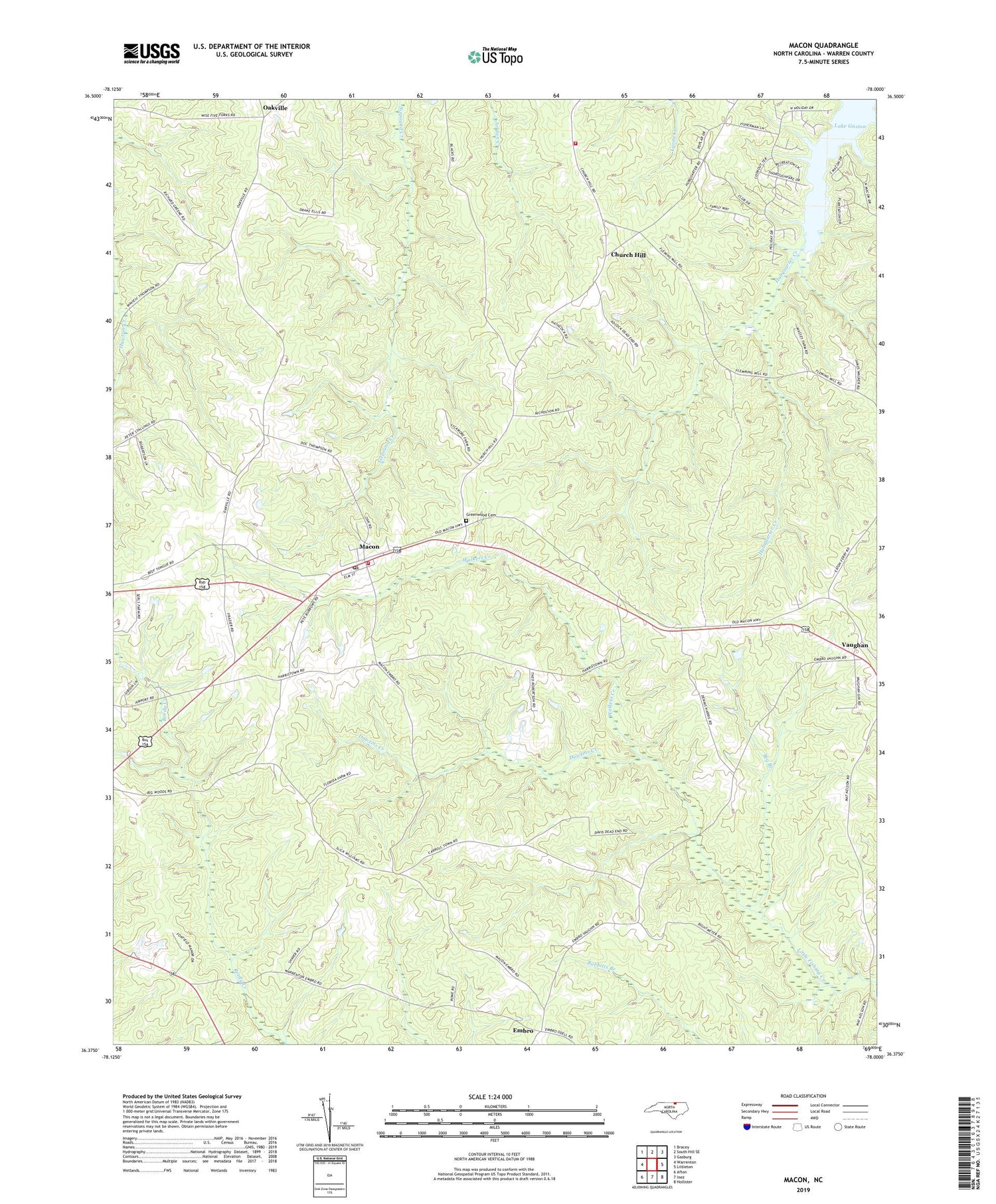 Macon North Carolina US Topo Map Image