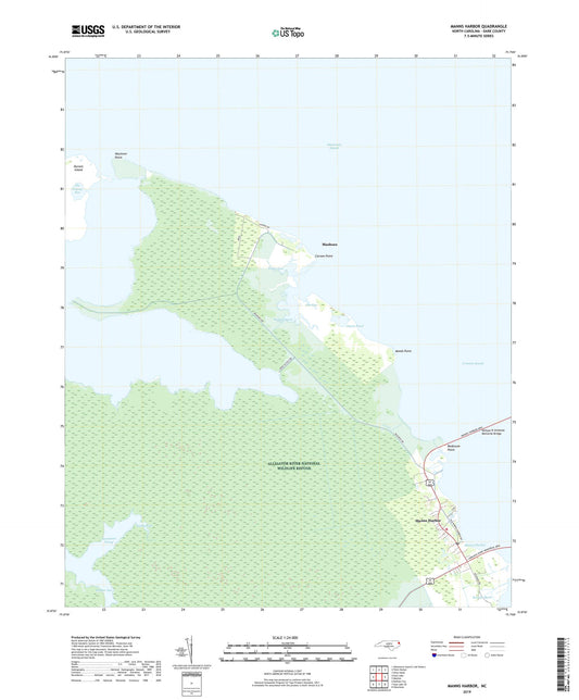 Manns Harbor North Carolina US Topo Map Image