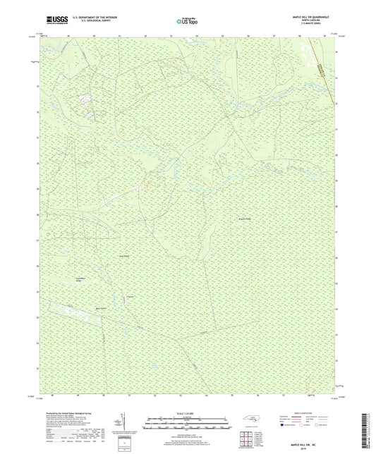 Maple Hill SW North Carolina US Topo Map Image