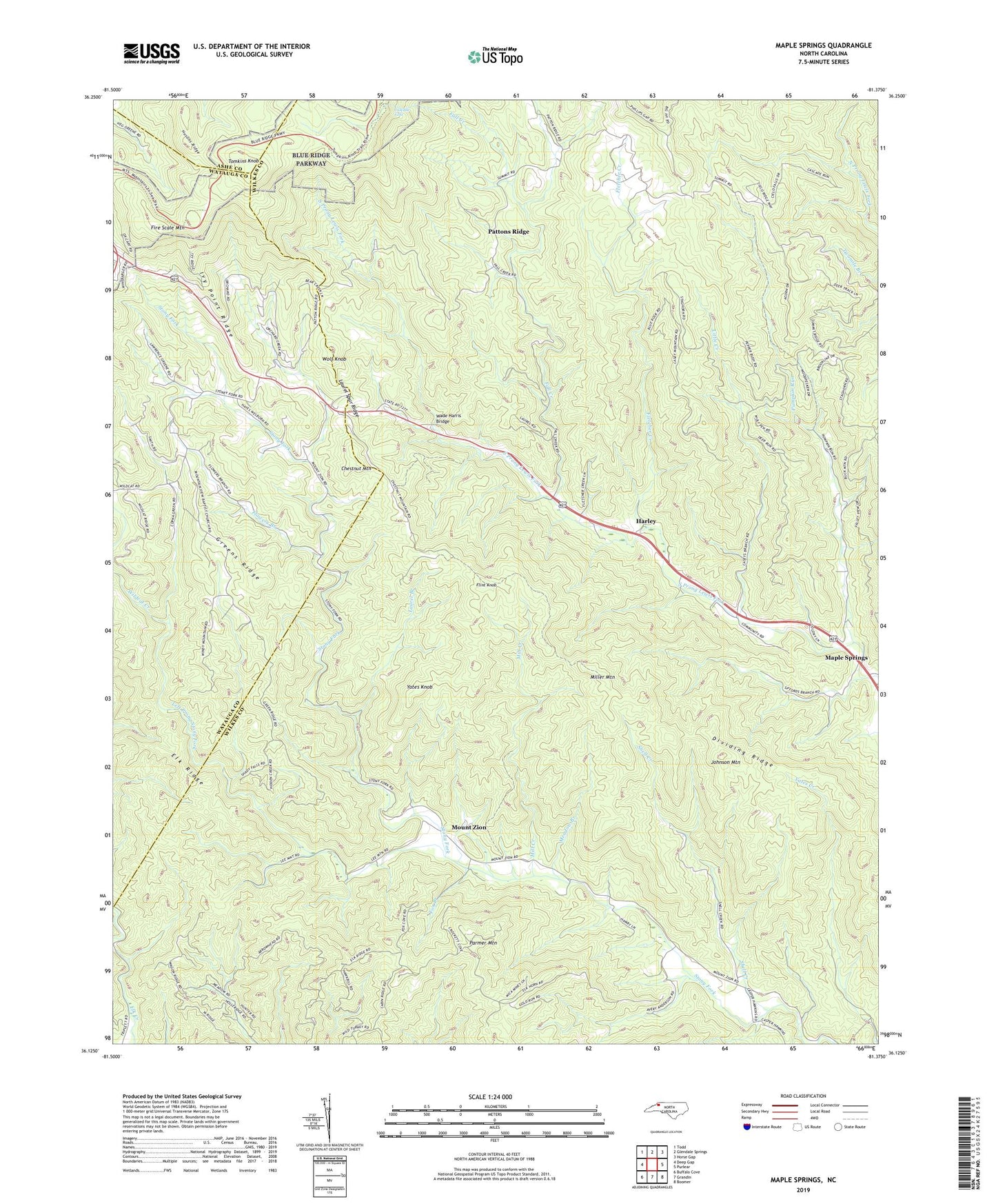 Maple Springs North Carolina US Topo Map Image