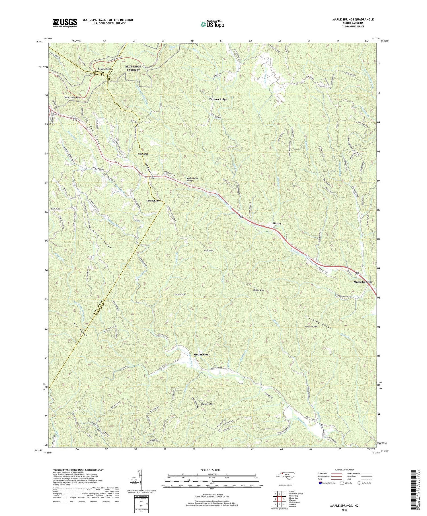 Maple Springs North Carolina US Topo Map Image