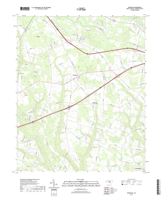 McDonald North Carolina US Topo Map Image