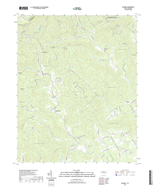 McGrady North Carolina US Topo Map Image