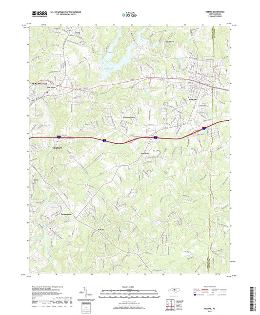 Mebane North Carolina US Topo Map Image