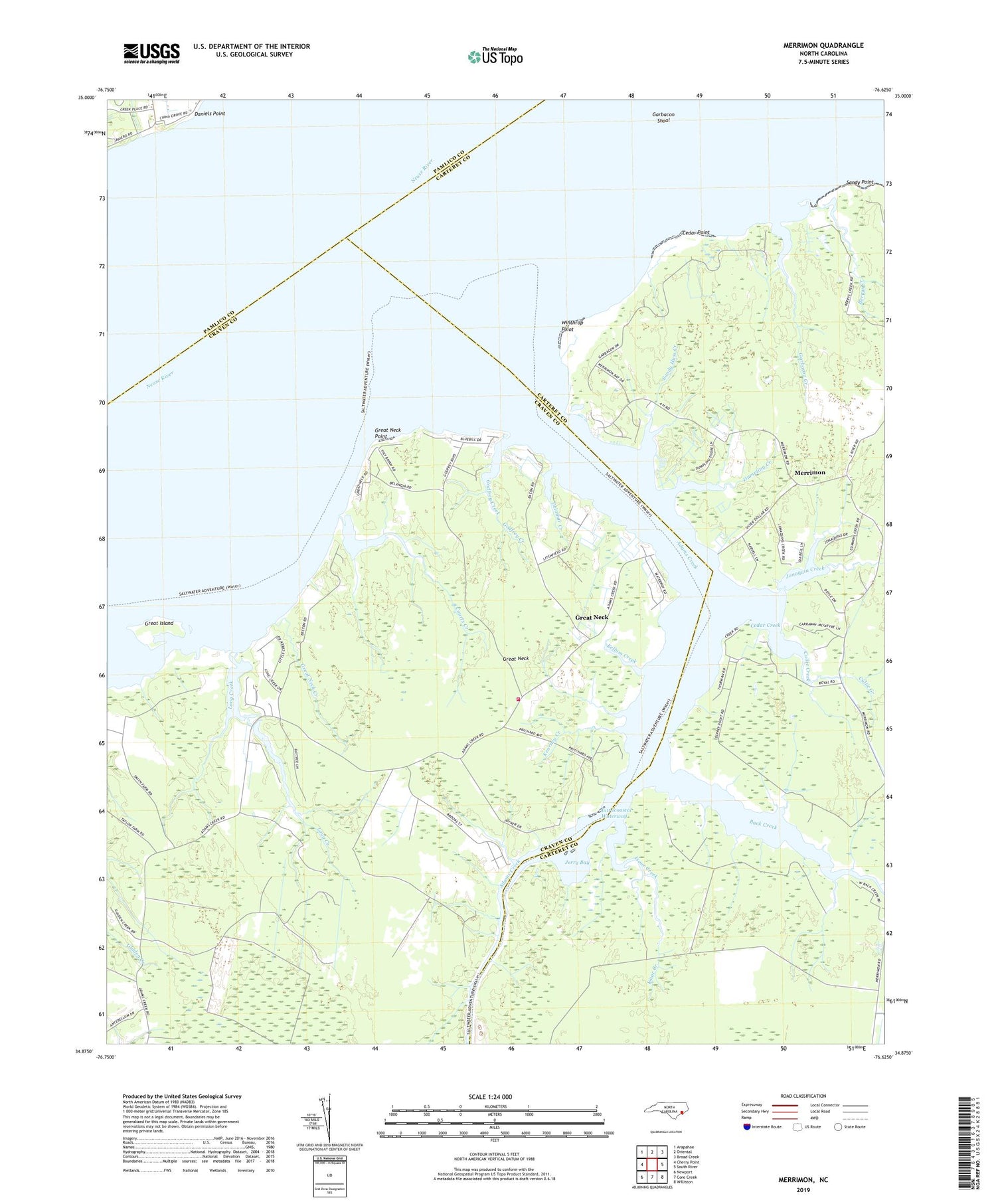 Merrimon North Carolina US Topo Map Image