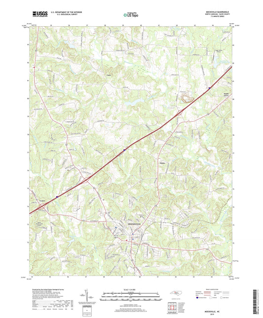 Mocksville North Carolina US Topo Map Image