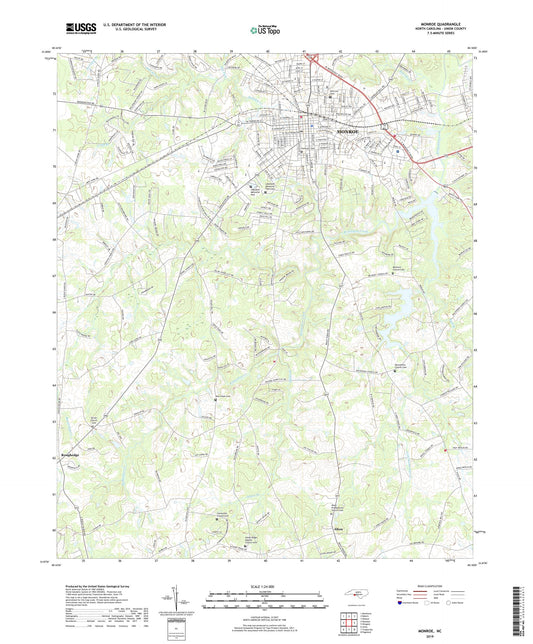 Monroe North Carolina US Topo Map Image
