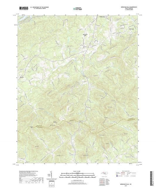 Moravian Falls North Carolina US Topo Map Image